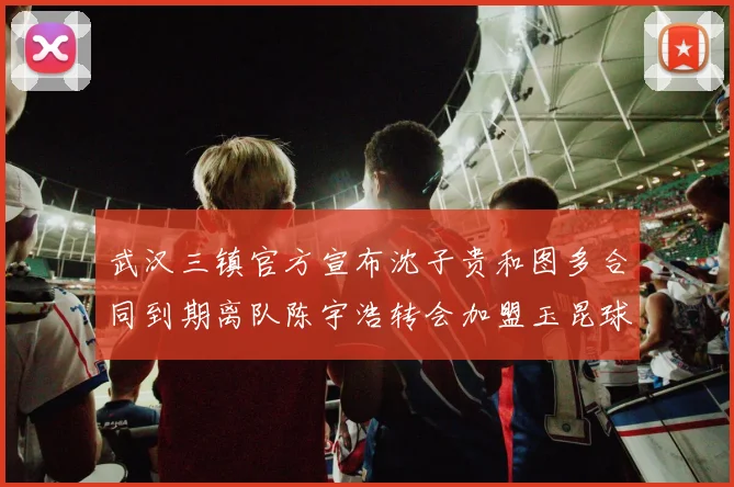 武汉三镇官方宣布沈子贵和图多合同到期离队陈宇浩转会加盟玉昆球队